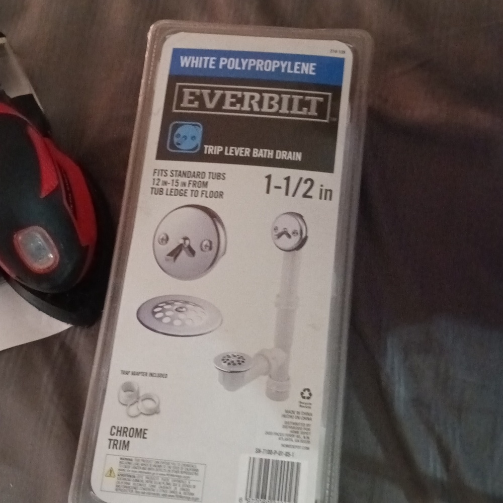 Everbilt trip lever bath drain 1 -1/2” chrome trim